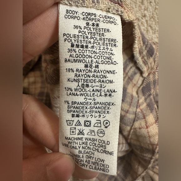 FREE PEOPLE Northern Bound Button Down Blouse EUC sz S - Picture 7 of 10